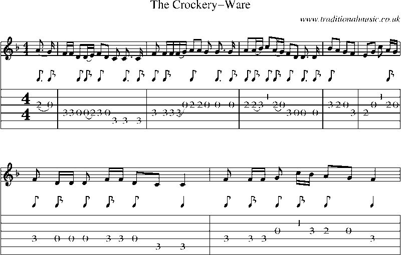 Guitar Tab and Sheet Music for The Crockery-ware