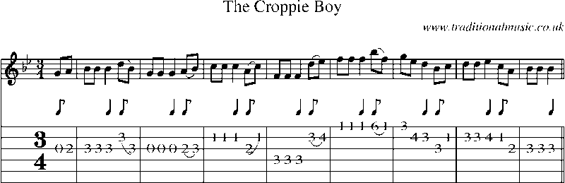 Guitar Tab and Sheet Music for The Croppie Boy
