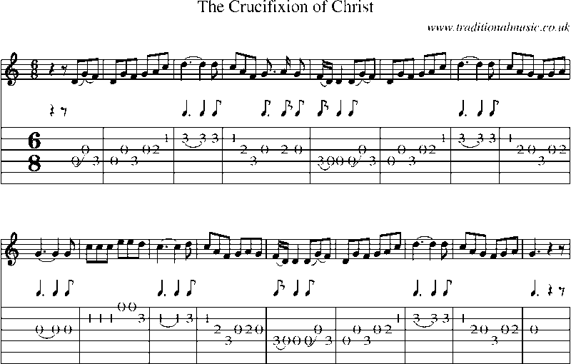 Guitar Tab and Sheet Music for The Crucifixion Of Christ