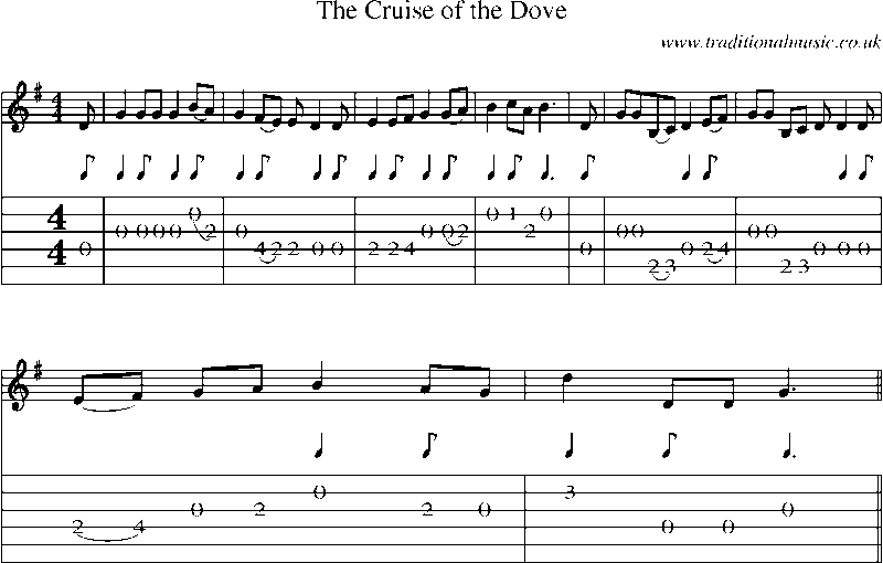 Guitar Tab and Sheet Music for The Cruise Of The Dove