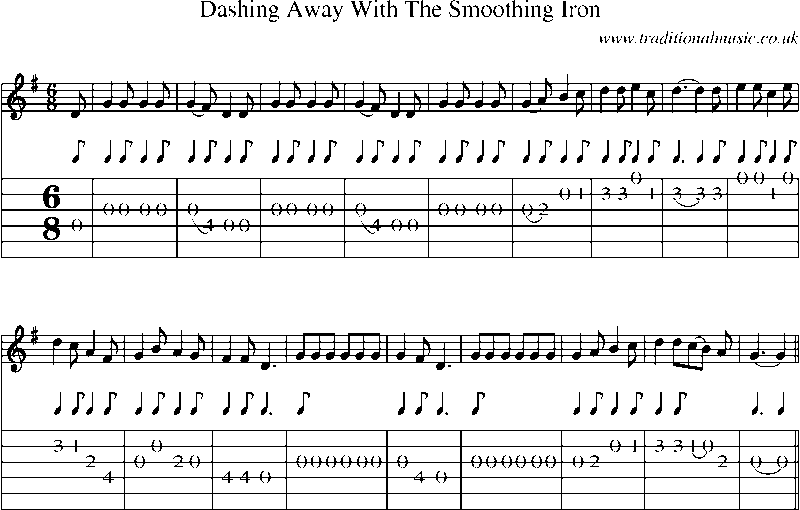 Guitar Tab and Sheet Music for Dashing Away With The Smoothing Iron