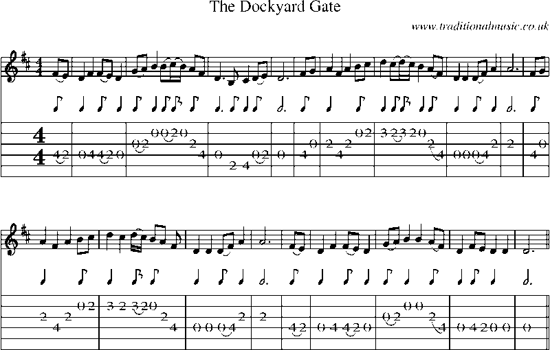 Guitar Tab and Sheet Music for The Dockyard Gate