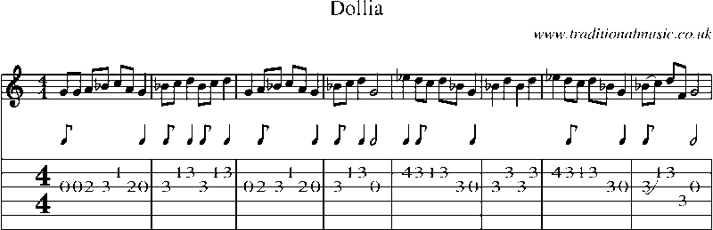Guitar Tab and Sheet Music for Dollia