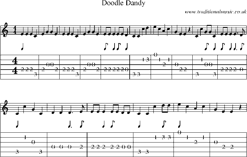 Guitar Tab and Sheet Music for Doodle Dandy
