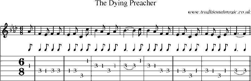 Guitar Tab and Sheet Music for The Dying Preacher