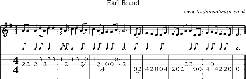 Guitar Tab and Sheet Music for Earl Brand