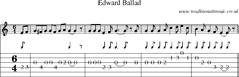 Guitar Tab and Sheet Music for Edward Ballad