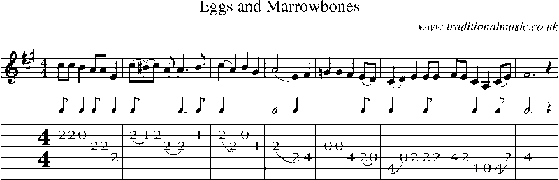 Guitar Tab and Sheet Music for Eggs And Marrowbones