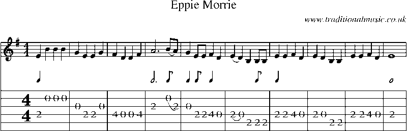 Guitar Tab and Sheet Music for Eppie Morrie