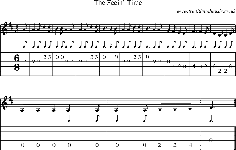 Guitar Tab and Sheet Music for The Feein' Time
