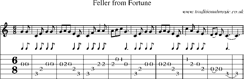 Guitar Tab and Sheet Music for Feller From Fortune