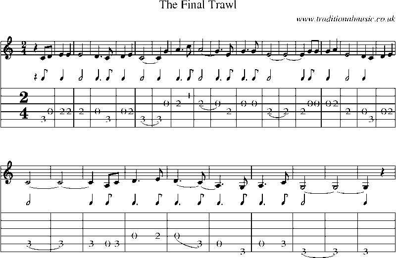 Guitar Tab and Sheet Music for The Final Trawl
