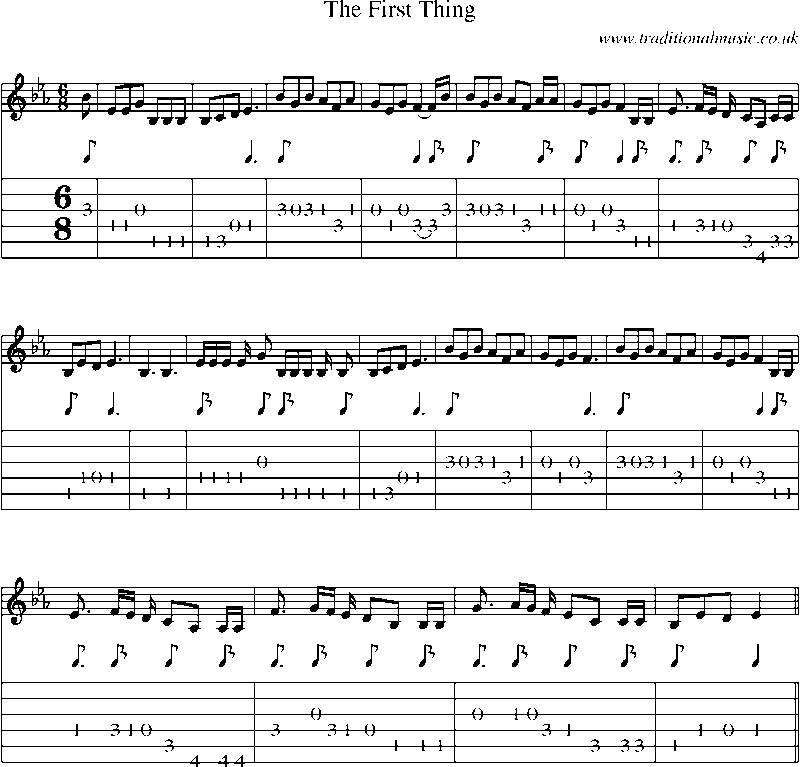 Guitar Tab and Sheet Music for The First Thing