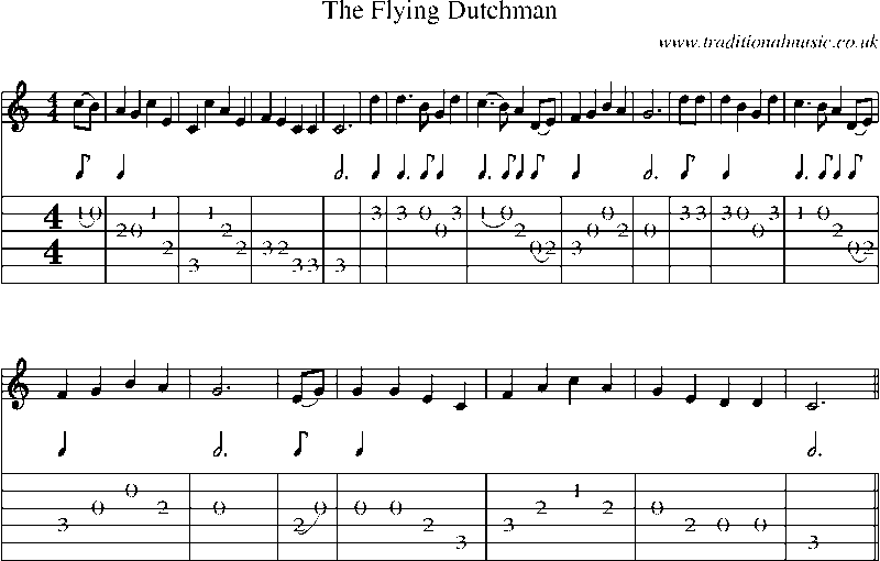 Guitar Tab and Sheet Music for The Flying Dutchman