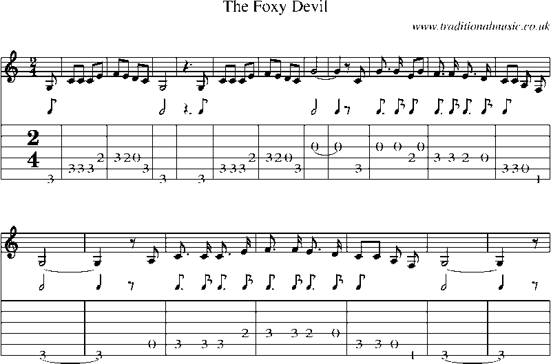 Guitar Tab and Sheet Music for The Foxy Devil