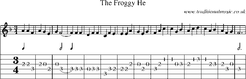 Guitar Tab and Sheet Music for The Froggy He