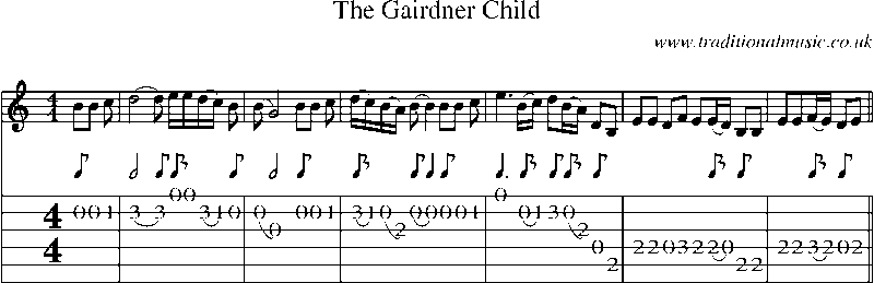 Guitar Tab and Sheet Music for The Gairdner Child