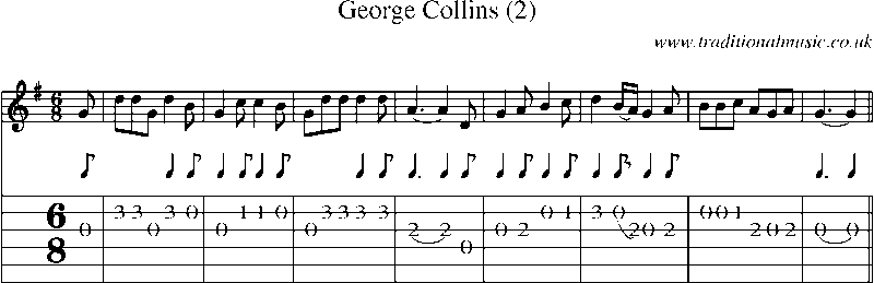Guitar Tab and Sheet Music for George Collins (2)