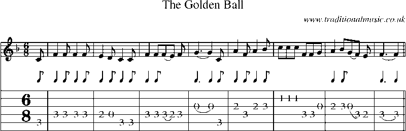 Guitar Tab and Sheet Music for The Golden Ball