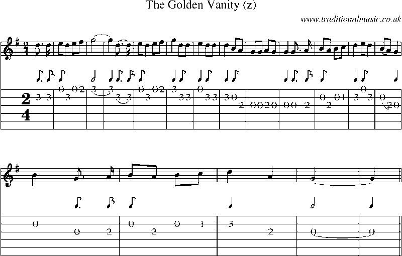 Guitar Tab and Sheet Music for The Golden Vanity(1)