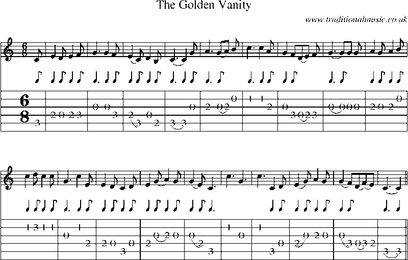 Guitar Tab and Sheet Music for The Golden Vanity(2)