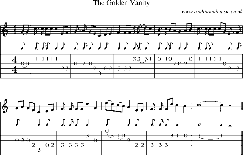 Guitar Tab and Sheet Music for The Golden Vanity(3)