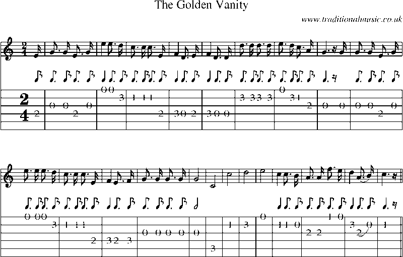 Guitar Tab and Sheet Music for The Golden Vanity(4)
