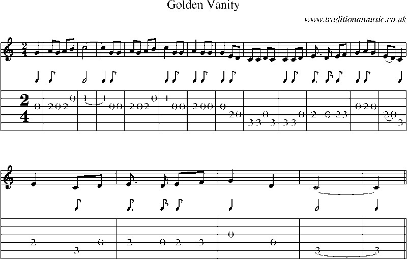 Guitar Tab and Sheet Music for The Golden Vanity