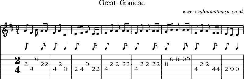 Guitar Tab and Sheet Music for Great-grandad