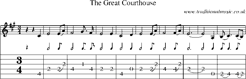 Guitar Tab and Sheet Music for The Great Courthouse