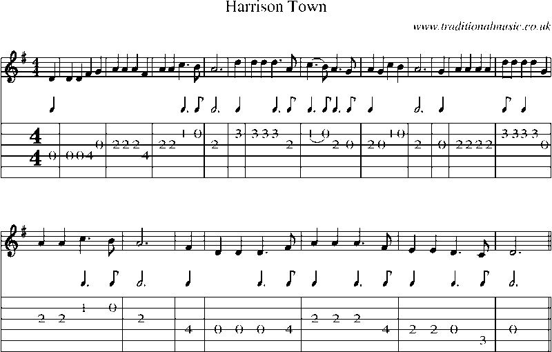 Guitar Tab and Sheet Music for Harrison Town