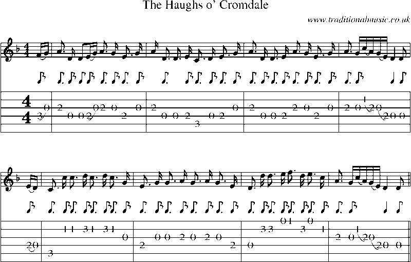 Guitar Tab and Sheet Music for The Haughs O' Cromdale(1)
