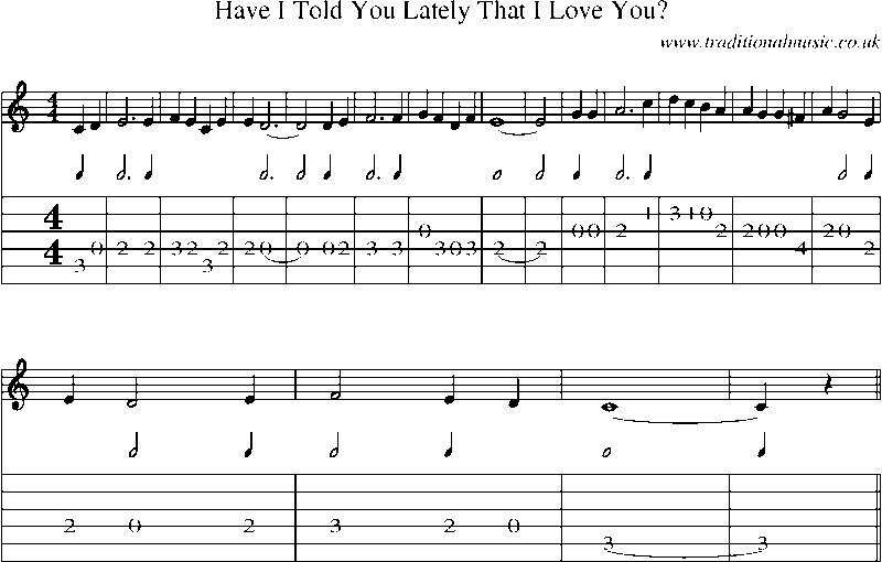 Guitar Tab and Sheet Music for Have I Told You Lately That I Love You?