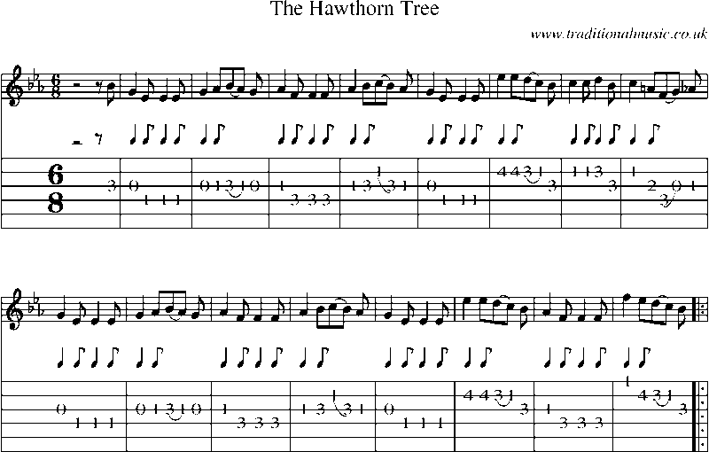 Guitar Tab and Sheet Music for The Hawthorn Tree