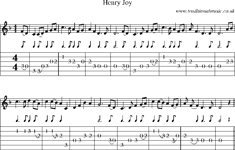 Guitar Tab and Sheet Music for Henry Joy