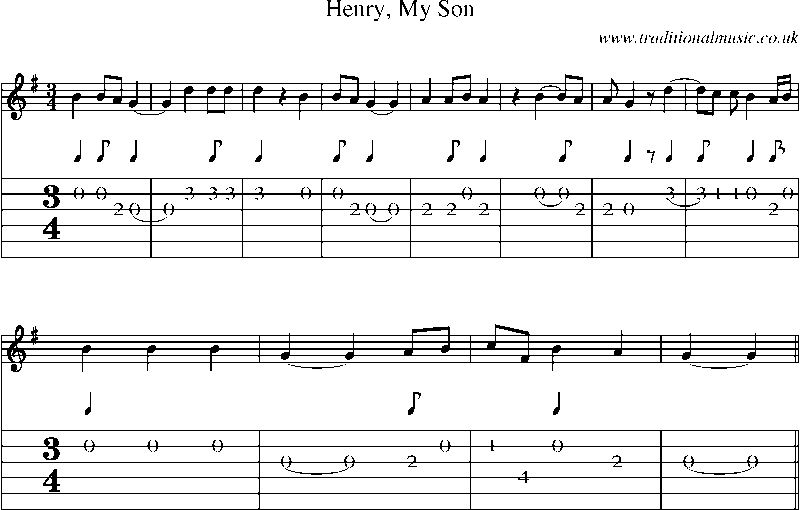 Guitar Tab and Sheet Music for Henry, My Son(1)