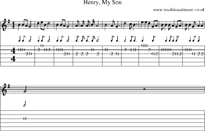 Guitar Tab and Sheet Music for Henry, My Son(2)