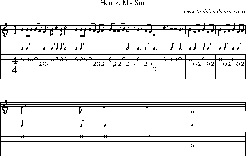 Guitar Tab and Sheet Music for Henry, My Son(3)
