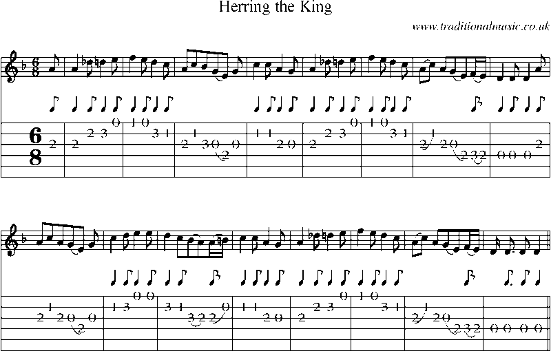 Guitar Tab and Sheet Music for Herring The King