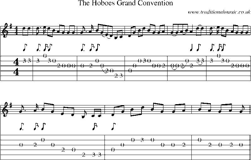 Guitar Tab and Sheet Music for The Hoboes Grand Convention