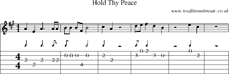 Guitar Tab and Sheet Music for Hold Thy Peace