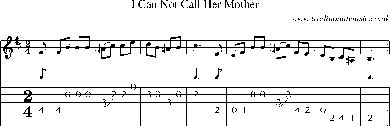 Guitar Tab and Sheet Music for I Can Not Call Her Mother