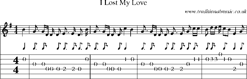 Guitar Tab and Sheet Music for I Lost My Love