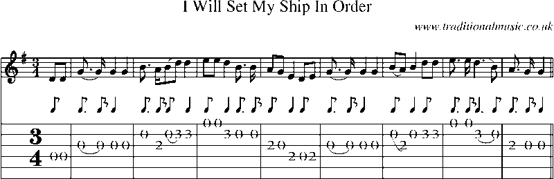 Guitar Tab and Sheet Music for I Will Set My Ship In Order4