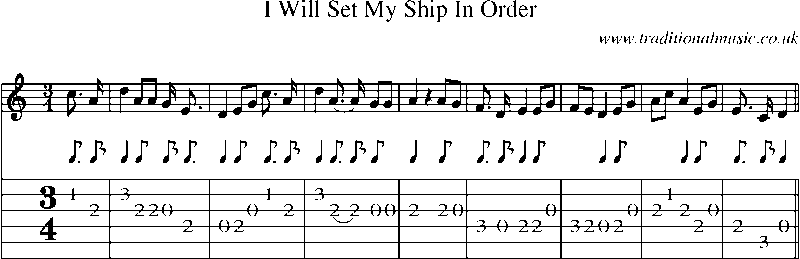 Guitar Tab and Sheet Music for I Will Set My Ship In Order8