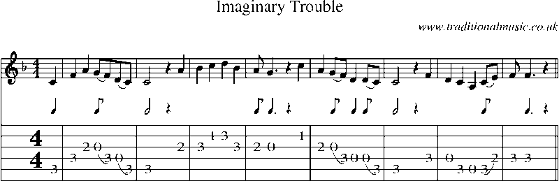 Guitar Tab and Sheet Music for Imaginary Trouble