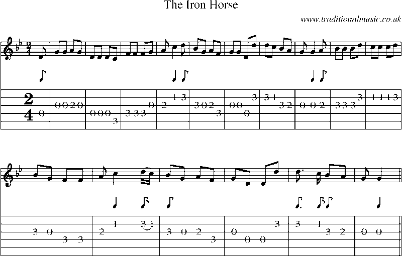 Guitar Tab and Sheet Music for The Iron Horse
