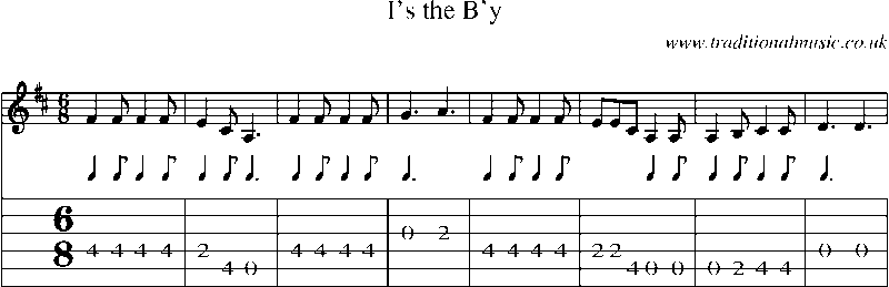 Guitar Tab and Sheet Music for I's The B'y