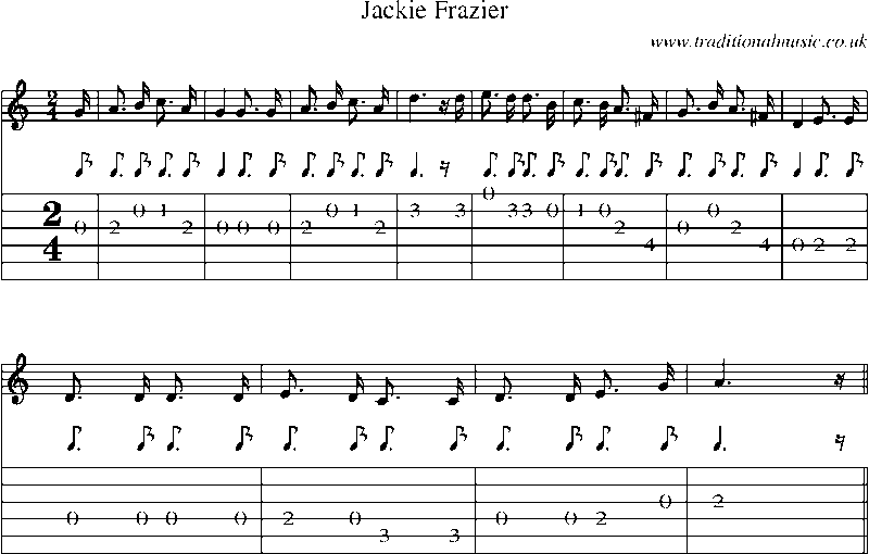 Guitar Tab and Sheet Music for Jackie Frazier