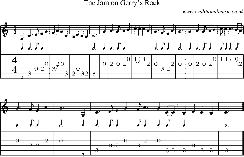 Guitar Tab and Sheet Music for The Jam On Gerry's Rock